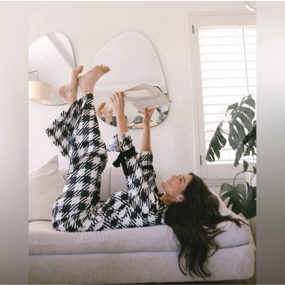 Beach Riot Black and White Pajama Set with Collared Neckline - Picture 3 of 5